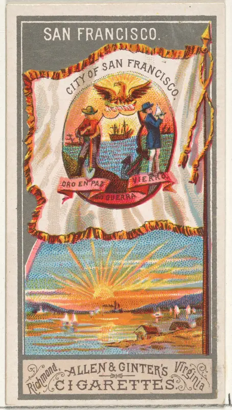 San Francisco, from the City Flags series (N6) for Allen & Ginter Cigarettes Brands Wall Art by Allen & Ginter - High-Resolution Digital Print