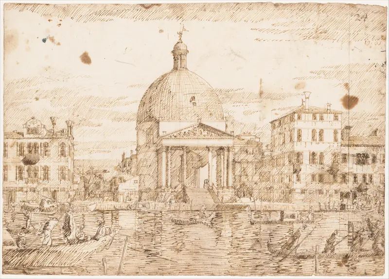 San Simeone Piccolo, Venice, Seen from the Grand Canal Wall Art by Bernardo Bellotto - High-Resolution Digital Print