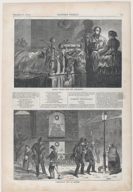 Santa Claus and His Presents (from "Harper's Weekly," Vol. II) Wall Art by Winslow Homer - High-Resolution Digital Print