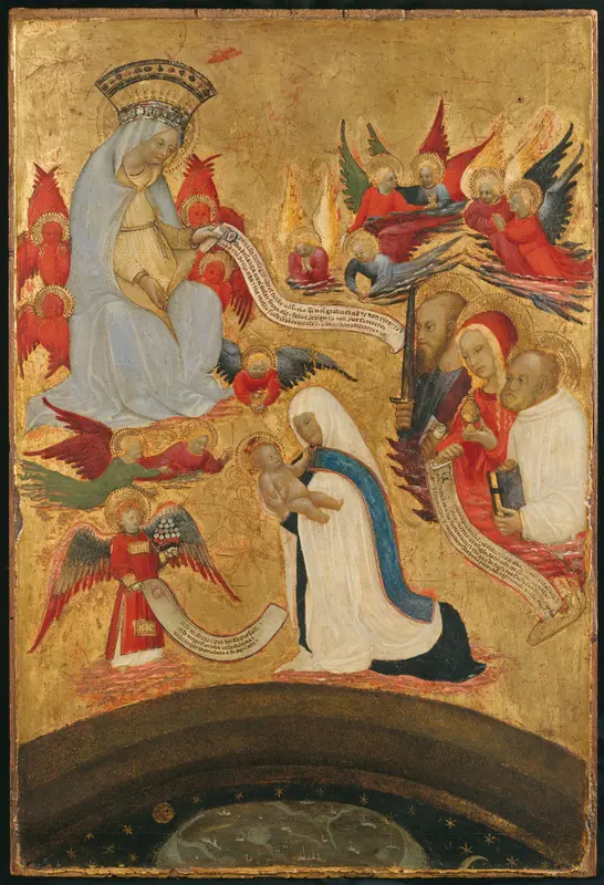 Santa Francesca Romana Holding the Christ Child Wall Art by Antonio da Viterbo the Elder - High-Resolution Digital Print