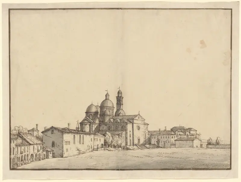 Santa Giustina and the Prato della Valle at Padua Wall Art by Bernardo Bellotto - High-Resolution Digital Print