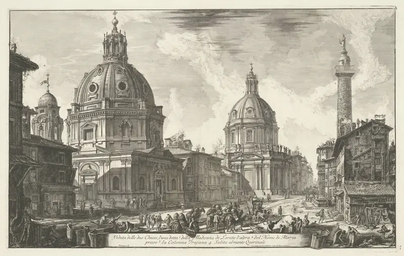 Santa Maria di Loreto en de Santissimo Nome di Maria te Rome Wall Art by Unknown - High-Resolution Digital Print