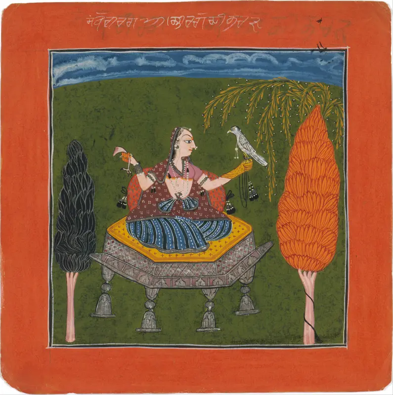 Sanveri Ragini, Page from a Ragamala Series (Garland of Musical Modes) Wall Art by Unknown - High-Resolution Digital Print