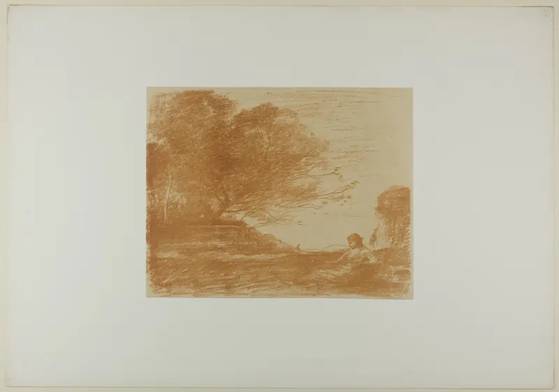 Sappho Wall Art by Jean Baptiste Camille Corot - High-Resolution Digital Print