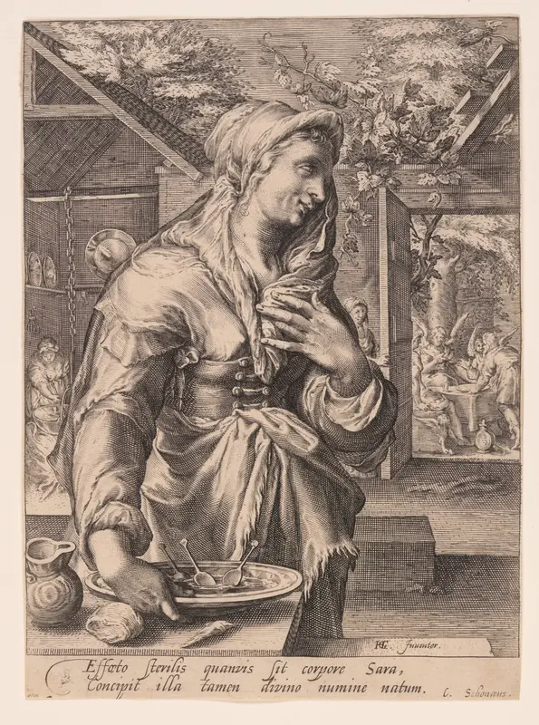 Sarah, from The Wives of the Patriarchs Wall Art by Jacob Matham - High-Resolution Digital Print