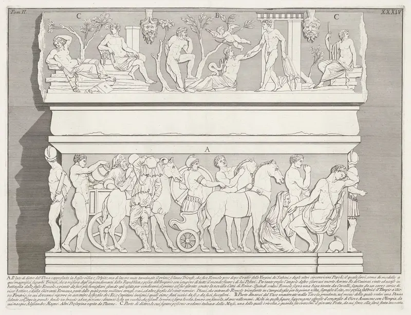 Sarcofaag van keizer Severus Alexander en zijn moeder Julia Avita Mamaea Wall Art by Giovanni Battista Piranesi - High-Resolution Digital Print