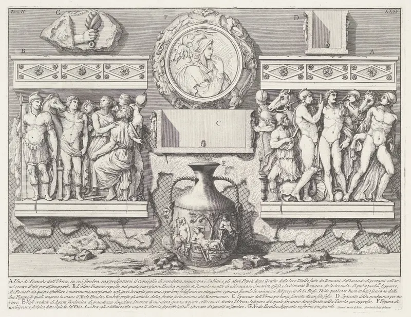 Sarcofaag van keizer Severus Alexander en zijn moeder Julia Avita Mamaea en vaas Wall Art by Unknown - High-Resolution Digital Print