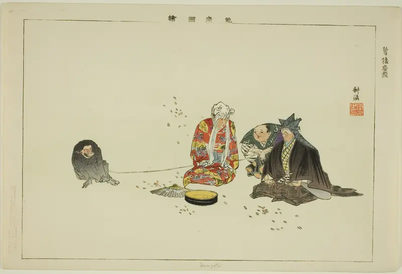 Sarusato, from the series "Pictures of No Performances (Nogaku Zue)"