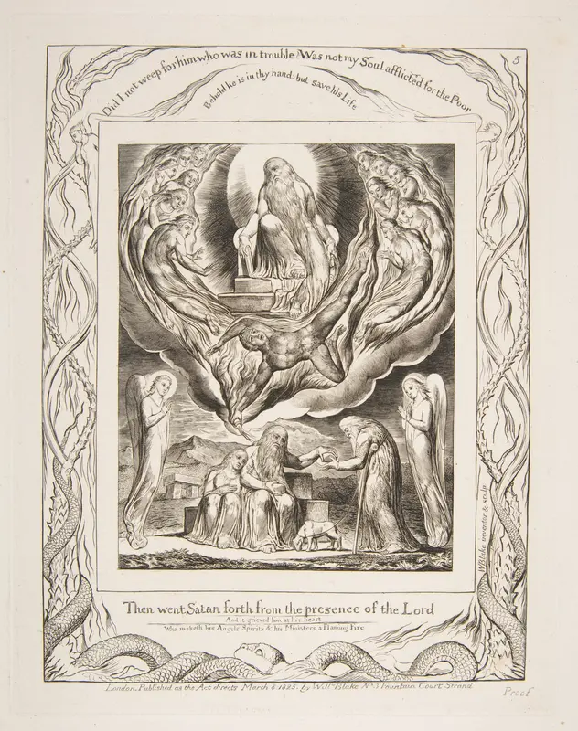 Satan Going Forth fron the Presence of the Lord Wall Art by William Blake - High-Resolution Digital Print