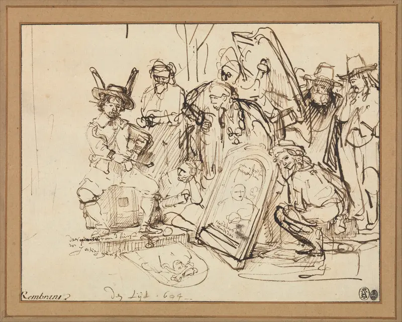 Satire on Art Criticism Wall Art by Rembrandt (Rembrandt van Rijn) - High-Resolution Digital Print