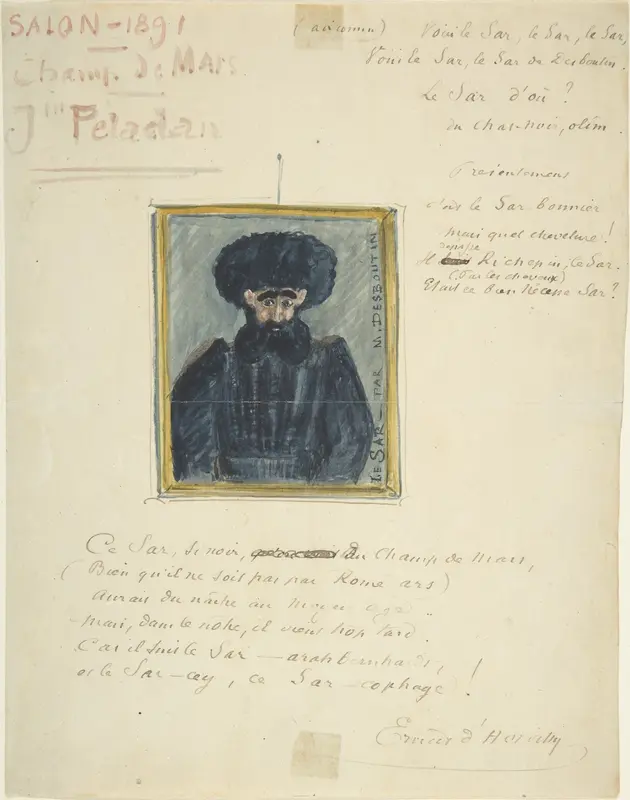 Satirical Drawing of the Sâr Joséphin Peladan Wall Art by Marcellin Desboutin - High-Resolution Digital Print