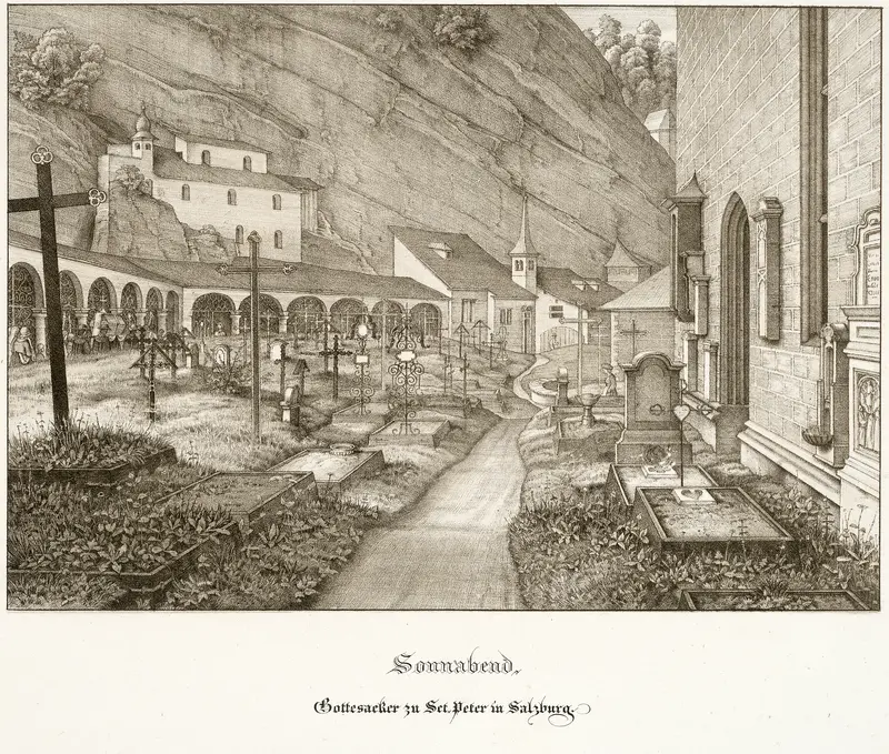 Saturday: Graveyard of St. Peter's in Salzburg Wall Art by Ferdinand Olivier - High-Resolution Digital Print