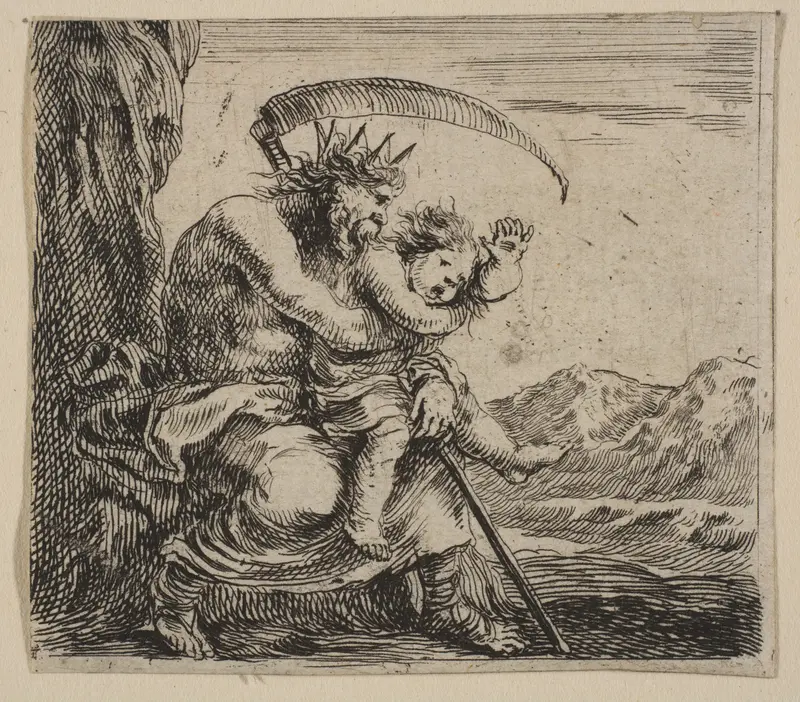 Saturn, from 'Game of Mythology' (Jeu de la Mythologie) Wall Art by Stefano della Bella - High-Resolution Digital Print