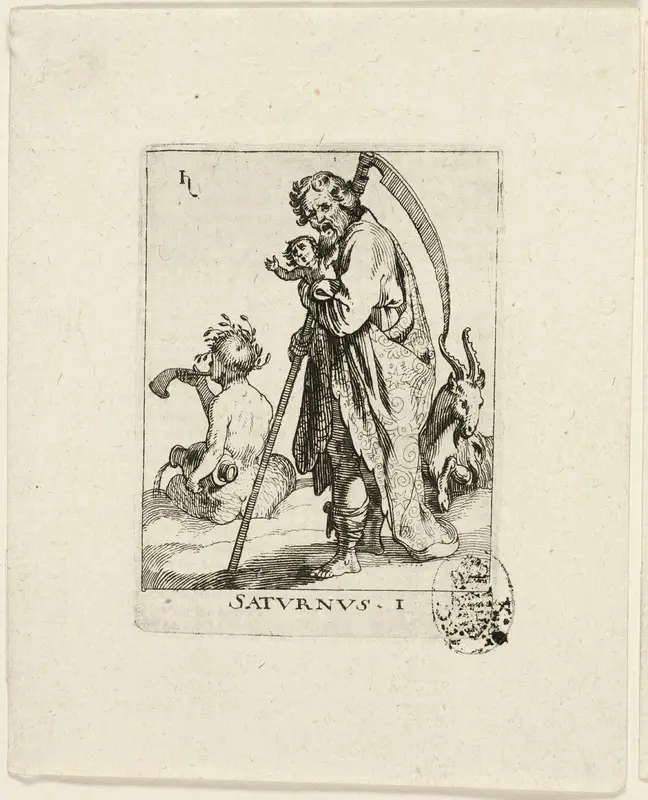 Saturnus, plate one from Der VII Planeten Wall Art by Conrad Meyer - High-Resolution Digital Print