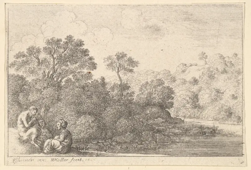 Satyr and two nymphs Wall Art by Wenceslaus Hollar - High-Resolution Digital Print