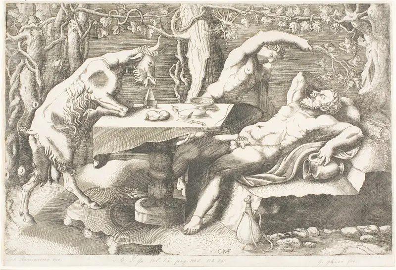 Satyr Trying to Wake Silenus with a Grapevine