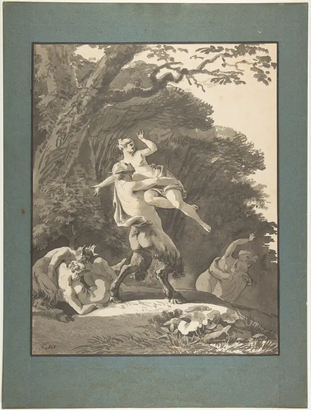 Satyrs Abducting Nymphs Wall Art by François Jean Sablet - High-Resolution Digital Print