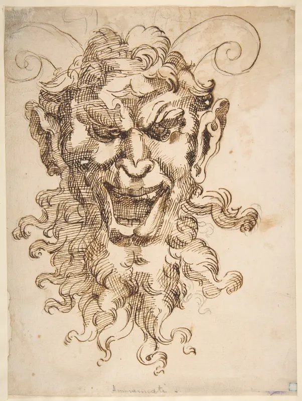 Satyr's Head Wall Art by Adamo (Ghisi) Scultori - High-Resolution Digital Print
