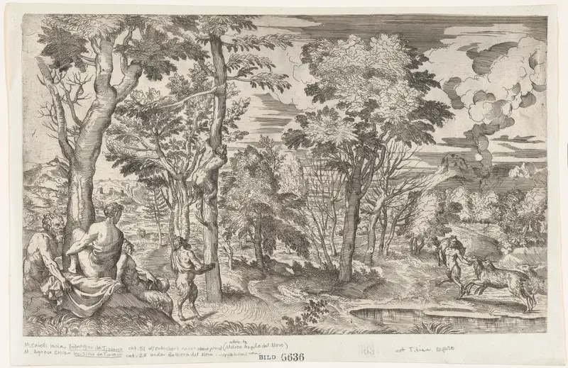 Satyrs in a Landscape (after Titian) Wall Art by Anonymous - High-Resolution Digital Print