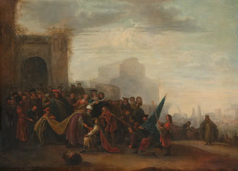 Saul begroet David als overwinnaar van Goliath Wall Art by Gerrit de Wet - High-Resolution Digital Print