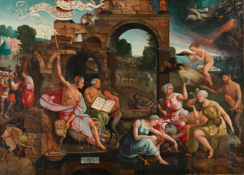 Saul bij de heks van Endor Wall Art by Jacob Cornelisz van Oostsanen - High-Resolution Digital Print