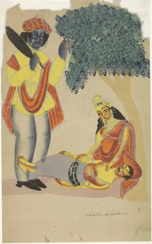Savitri en de doodsgod Yama Wall Art by anonymous - High-Resolution Digital Print