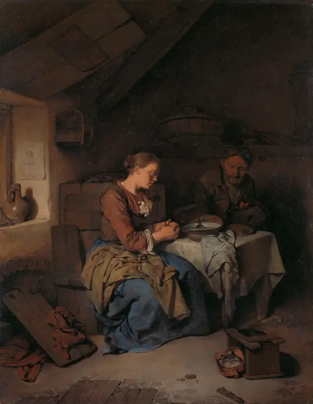 Saying Grace Wall Art by Cornelis Pietersz. Bega - High-Resolution Digital Print