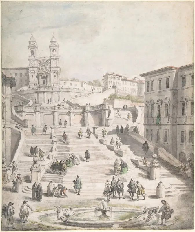 Scalinata della Trinità dei Monti Wall Art by Giovanni Paolo Panini - High-Resolution Digital Print
