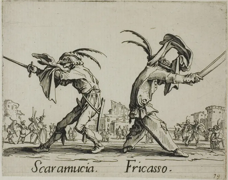 Scaramuccia - Fricasso, plate 11 from Balli di Sfessania
