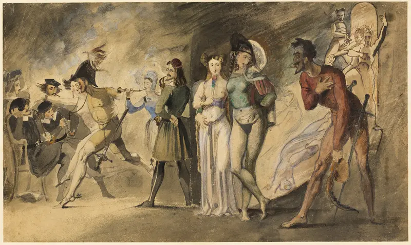 Scene from Faust: Auerbach's Cellar Wall Art by Theodore Matthias von Holst - High-Resolution Digital Print