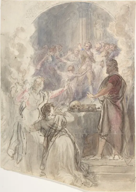 Scene from "My Aunt Margaret's Mirror" (Keepsake Story by Sir Walter Scott) Wall Art by John William Wright - High-Resolution Digital Print