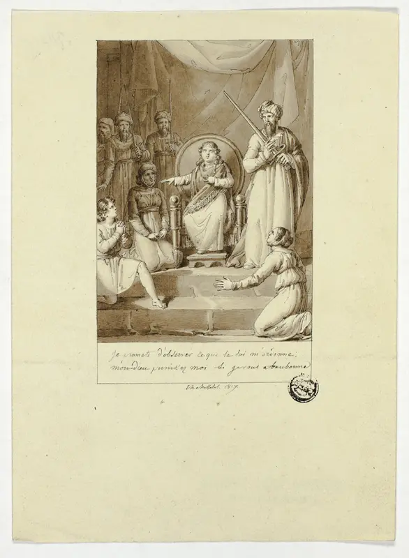 Scene from Racine's Athalie Wall Art by Charles Abraham Chasselat - High-Resolution Digital Print