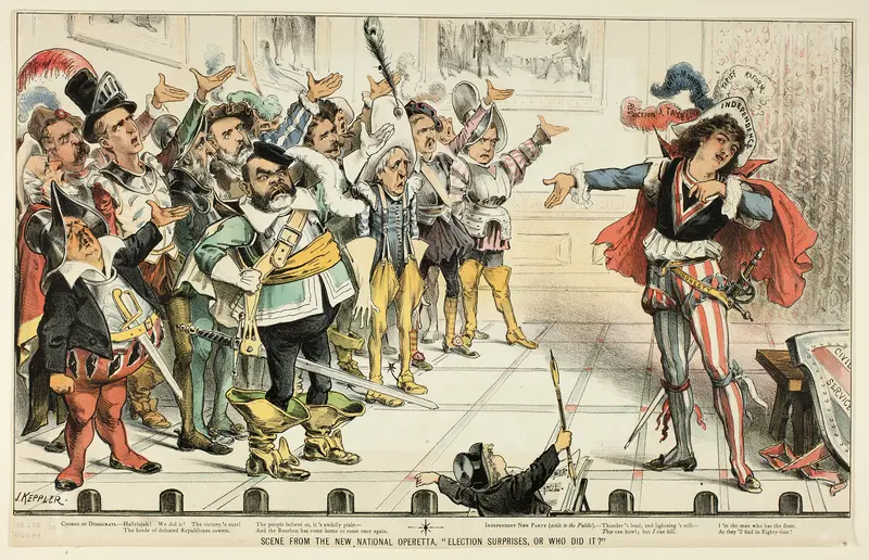 Scene from the New National Operetta, from Puck Wall Art by Joseph Keppler - High-Resolution Digital Print