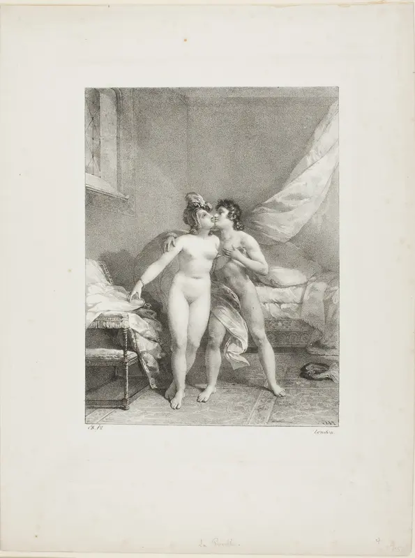 Scene from Voltaire's "La Pucelle d'Orléans" Wall Art by H. Guérin - High-Resolution Digital Print