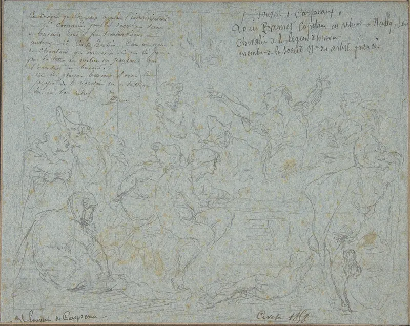 Scene in a Tavern at Civita Vecchia Wall Art by Jean-Baptiste Carpeaux - High-Resolution Digital Print