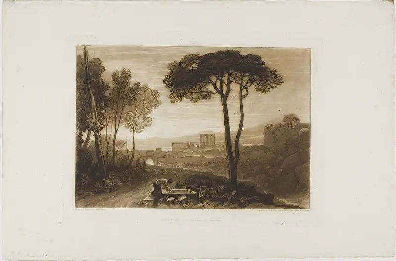 Scene in the Campagna, plate 38 from Liber Studiorum Wall Art by Joseph Mallord William Turner - High-Resolution Digital Print