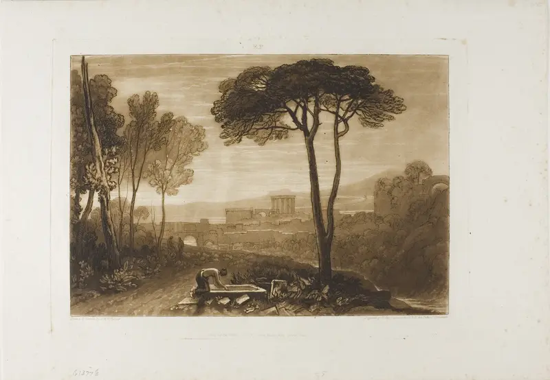 Scene in the Compagna, plate 38 from Liber Studiorum Wall Art by Joseph Mallord William Turner - High-Resolution Digital Print