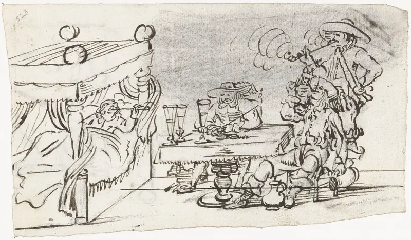 Scène met rokende en drinkende mannen Wall Art by Gesina ter Borch - High-Resolution Digital Print