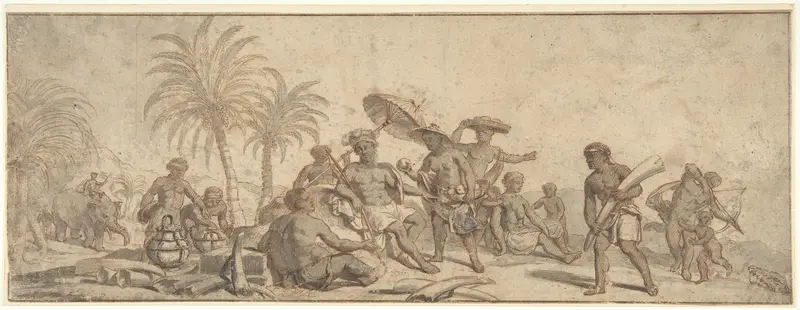 Scene of Africa (Allegory?) Wall Art by Pieter Jacobsz. van Laer - High-Resolution Digital Print