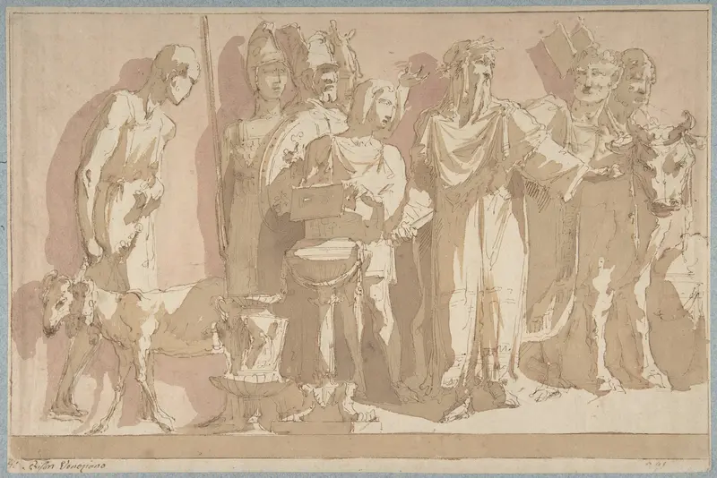 Scene of Antique Sacrifice Wall Art by Giuseppe Bernardino Bison - High-Resolution Digital Print