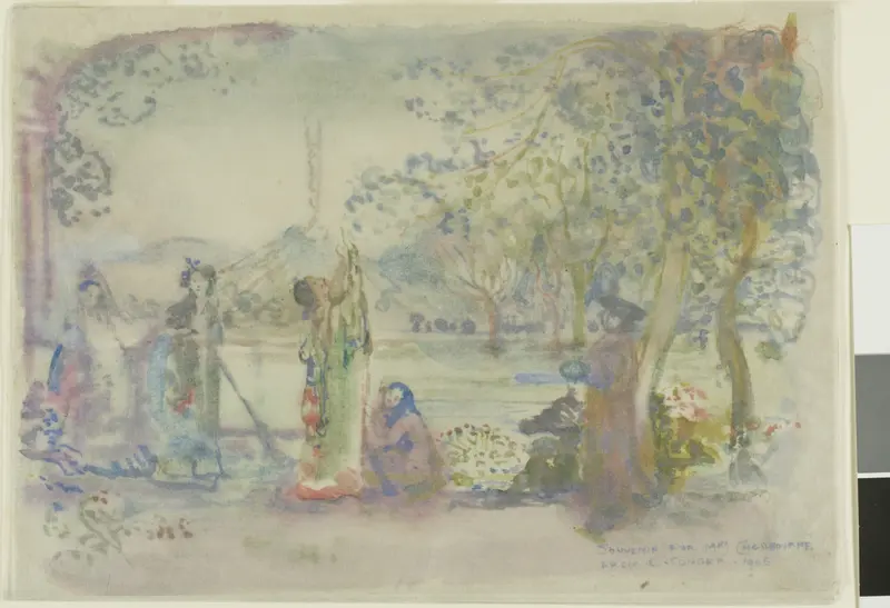 Scene on a Lake in the Morning Wall Art by Charles Conder - High-Resolution Digital Print