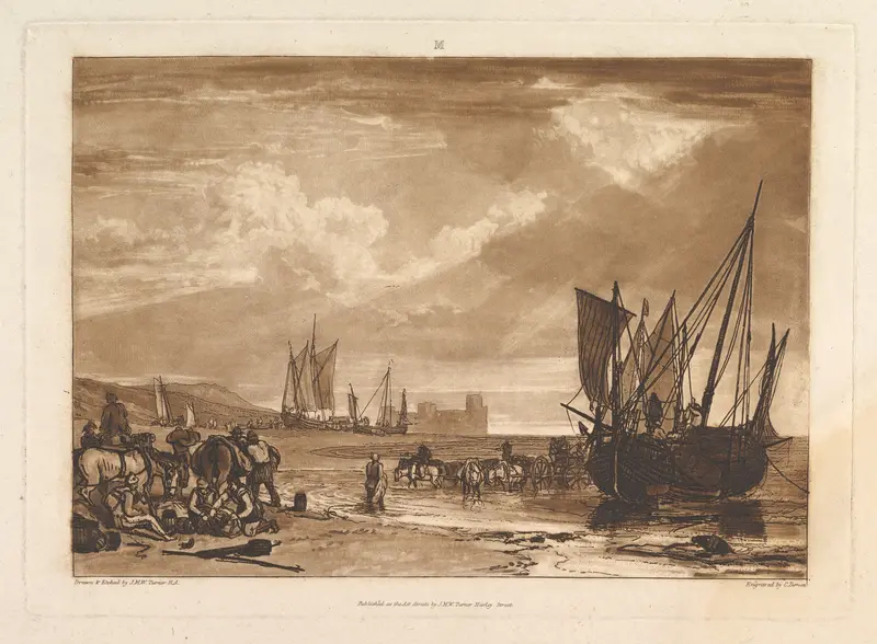 Scene on the French Coast (Liber Studiorum, part I, plate 4) Wall Art by Joseph Mallord William Turner - High-Resolution Digital Print