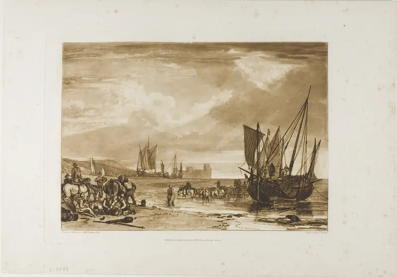 Scene on the French Coast, plate 4 from Liber Studiorum Wall Art by Joseph Mallord William Turner - High-Resolution Digital Print