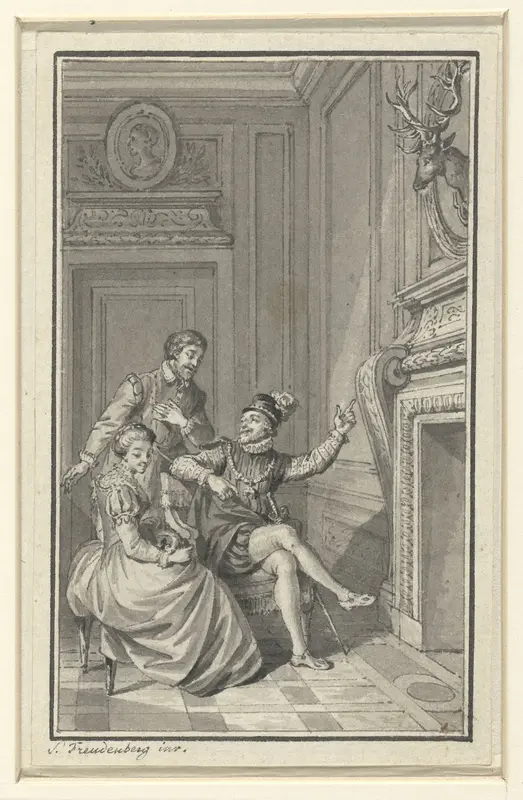 Scène uit de ''Heptameron François"' Wall Art by Sigmund Freudenberger - High-Resolution Digital Print
