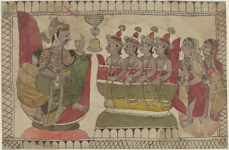 Scène uit de Mahabharata of Ramayana (?) Wall Art by anonymous - High-Resolution Digital Print