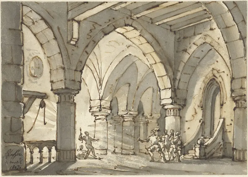 Scène uit het toneelstuk Don Luis de Vargas Wall Art by François Joseph Pfeiffer (II) - High-Resolution Digital Print