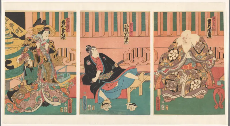 Scène uit het toneelstuk Sukeroku, de kersenbloesem van Edo Wall Art by Unknown - High-Resolution Digital Print