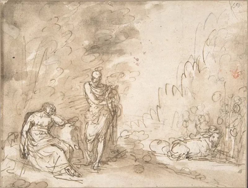 Scene with Apollo? Orpheus? Wall Art by Anonymous, Italian, Roman-Bolognese, 17th century - High-Resolution Digital Print