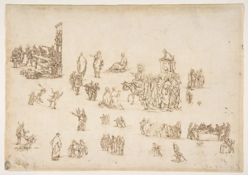 Scenes from the Life of Christ and Other Figure Studies Wall Art by Stefano della Bella - High-Resolution Digital Print