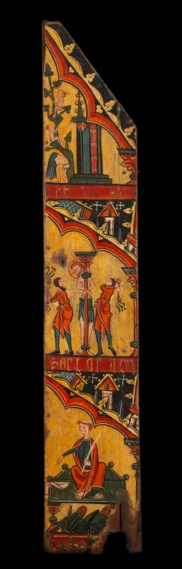 Scenes from the Life of Christ: Disrobing Youths from the Entry into Jerusalem, Flagellation, and Angel at the Sepulchre Wall Art by Unknown - High-Resolution Digital Print